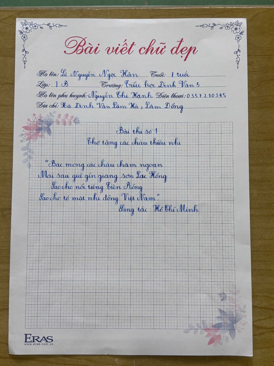 HỘI THI VIẾT CHỮ ĐẸP CẤP TRƯỜNG NĂM HỌC 2025 - 2026